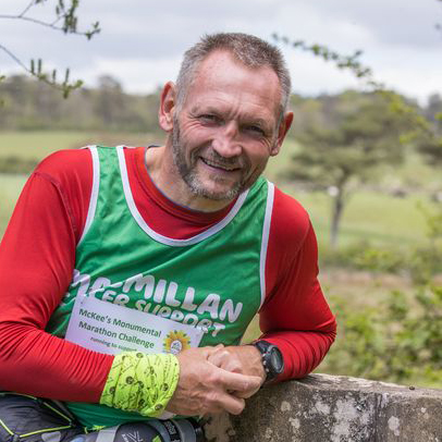 Gary McKee Marathon Man McMillan Cancer Charity Fundraiser motivational book at official agent Great Sports Speakers